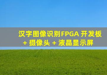 汉字图像识别FPGA 开发板 + 摄像头 + 液晶显示屏